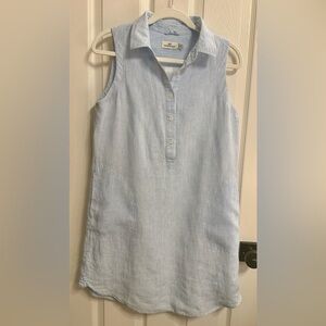 Vineyard Vines Light Blue Pinstriped Shirt Dress - Lined - Size 6